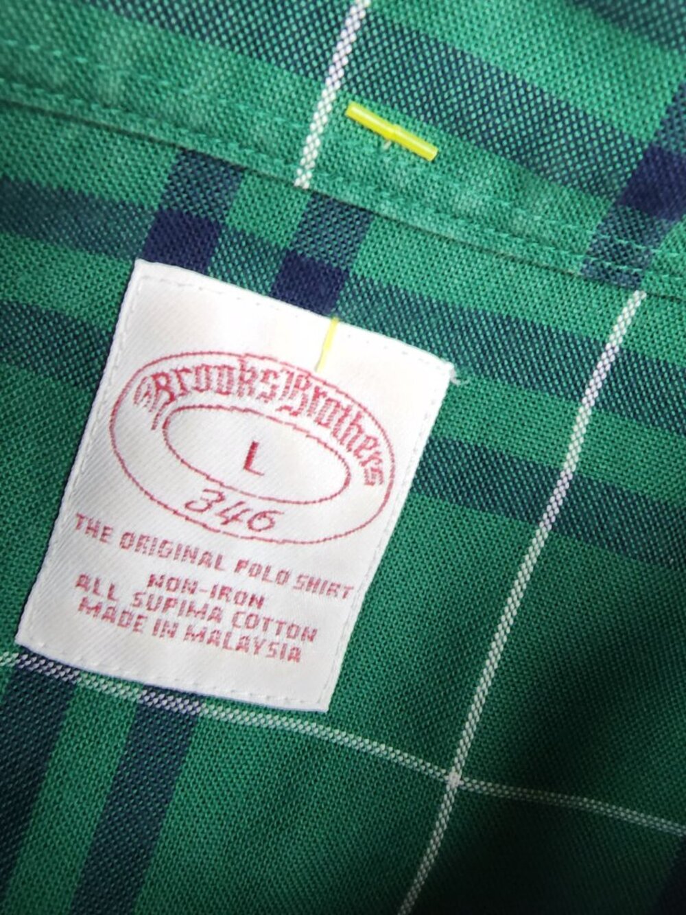 Brooks Brothers Button Down Shirt Mens Large L Green Oxford 100% Supima Made USA - Picture 4 of 6